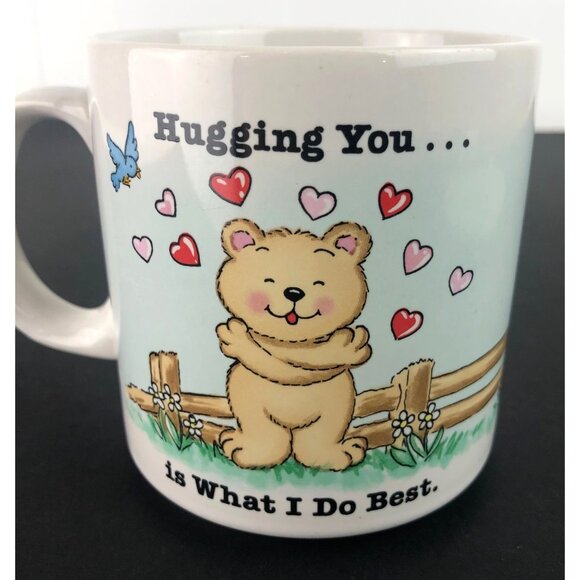 Vintage Russ Berrie Hugging You is What I Do Best/Teddy Bear Theme Coffee Mug - Picture 2 of 10